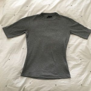 Topshop grey ribbed mock turtleneck top